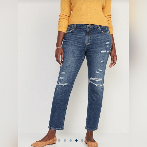 Old navy Capris Cropped Ankle high waisted boyfriend Jeans plus size 26 - Picture 2 of 6